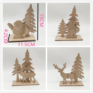 新款特价圣诞节日装饰品 环保天然复古色创意卡通木片品质款现货详情10