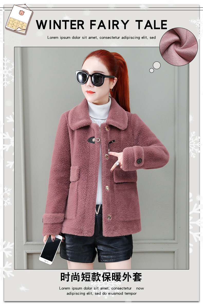 A short tweed coat for women, 2020 winter new style, fashionable and trendy for petite people, imitation mink woolen overcoat pic 1