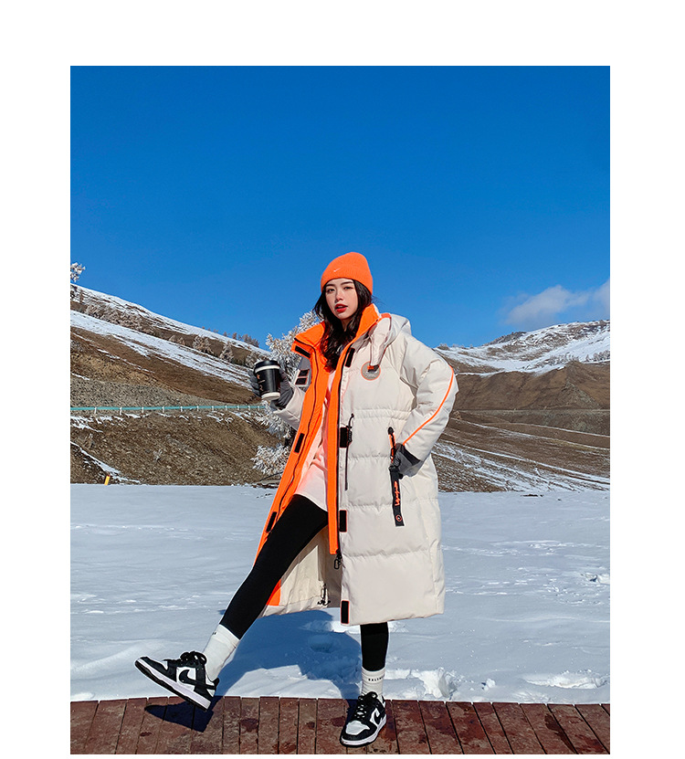 2022 mujer engrosada sobre la rodilla suelta abajo chaqueta regular medio largo commuter solid color abajo invierno nuevo pic 14