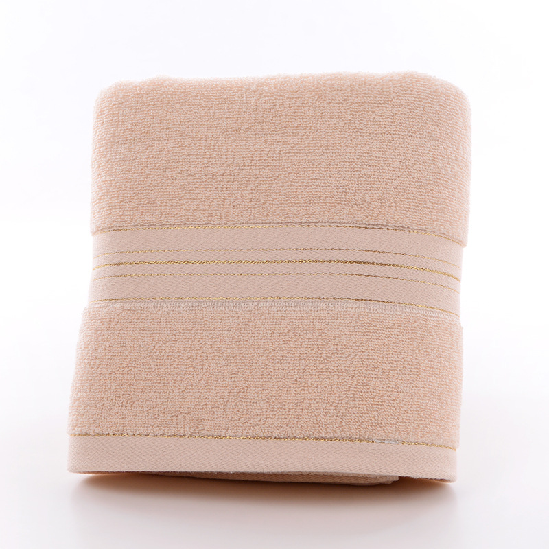 Wholesale thickened 400g cotton bath towels for home use, adult men and women, water-absorbing gold thread broken plain bath towels, can be made with logo pic 11