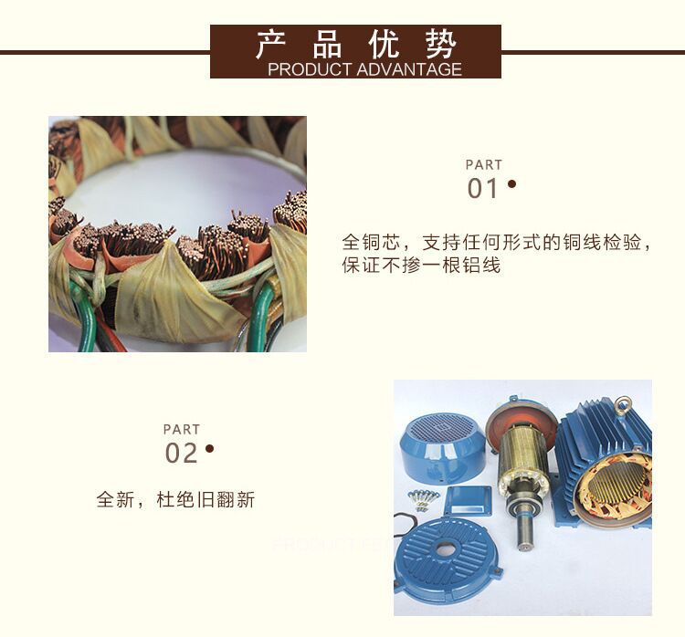 厂家供应三相电机 2.2/3/4/5.5/7.5/15kw异步交流电动机 电机详情4