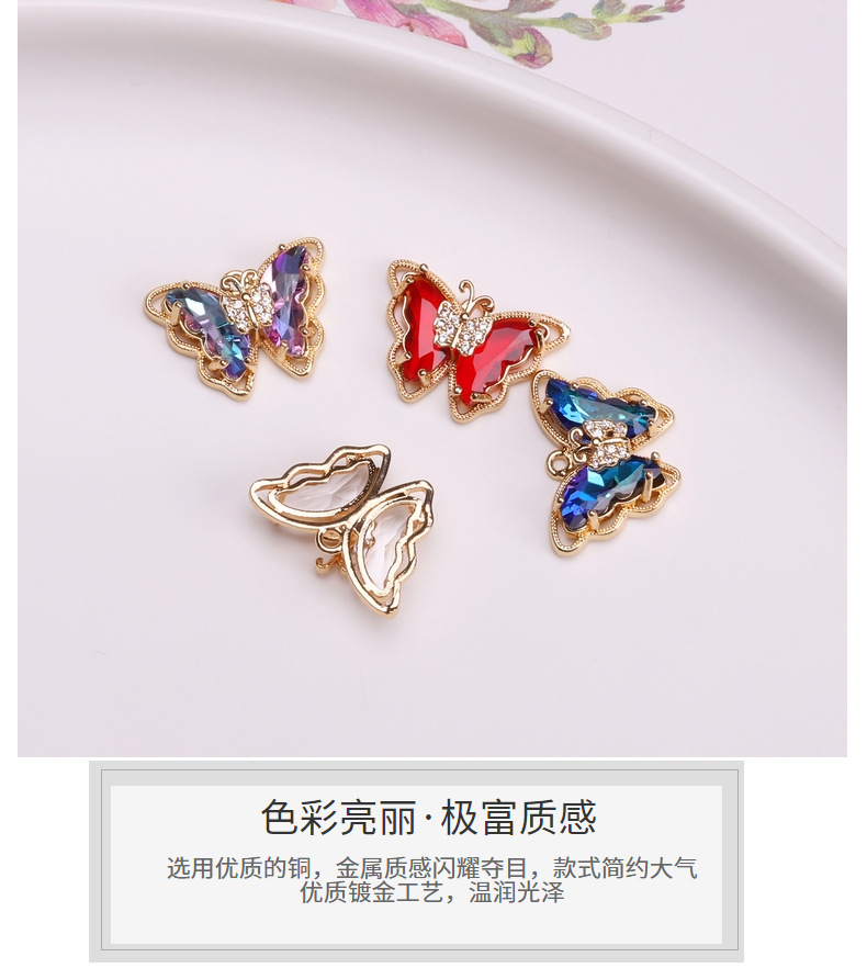 韩国东大门同款蝴蝶单吊坠精致水晶蝴蝶吊坠项链网红锁骨链饰品详情9