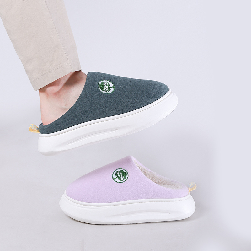 Wholesale of new autumn and winter home indoor and outdoor latex-filled cotton slippers for women, durable couple cotton slippers for men pic 15