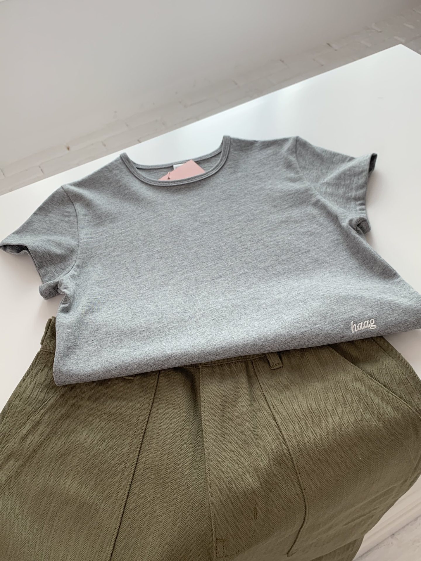 Pure cotton off-the-shoulder embroidered short-sleeved T-shirt for women, 2025 summer solid color casual style, Han Dongdaemun base layer ha*g pic 21