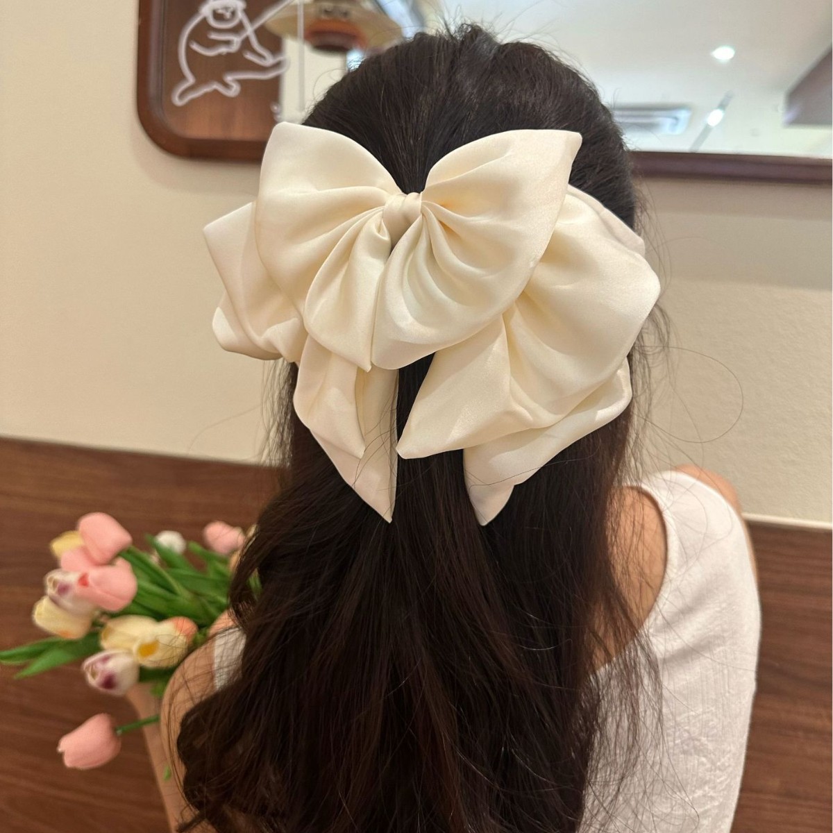 The new head accessories of the national trend series, such as bow hair clips, high-end satin multi-layered ponytail clips, semi-tied hair clips and hair accessories pic 11