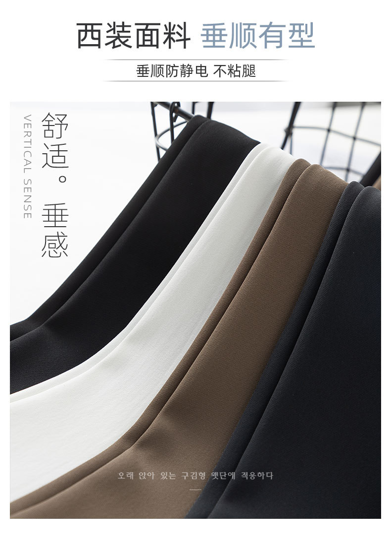 阔腿裤女春秋高腰显瘦垂感梨形身材裤子直筒拖地裤双扣休闲西装裤详情8