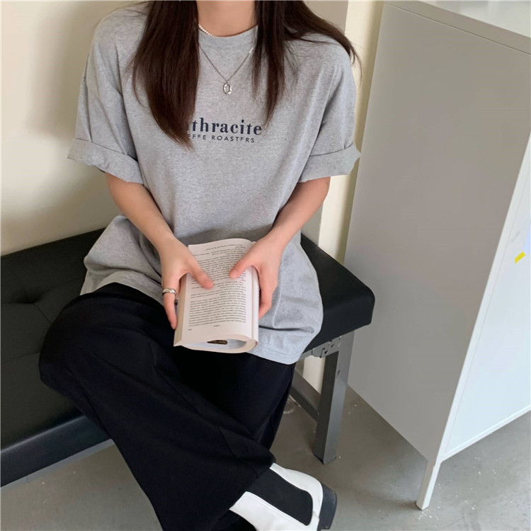 夏季棉质短袖t恤女装潮韩版宽松大码半袖打底衫 chic港味上衣代发详情8