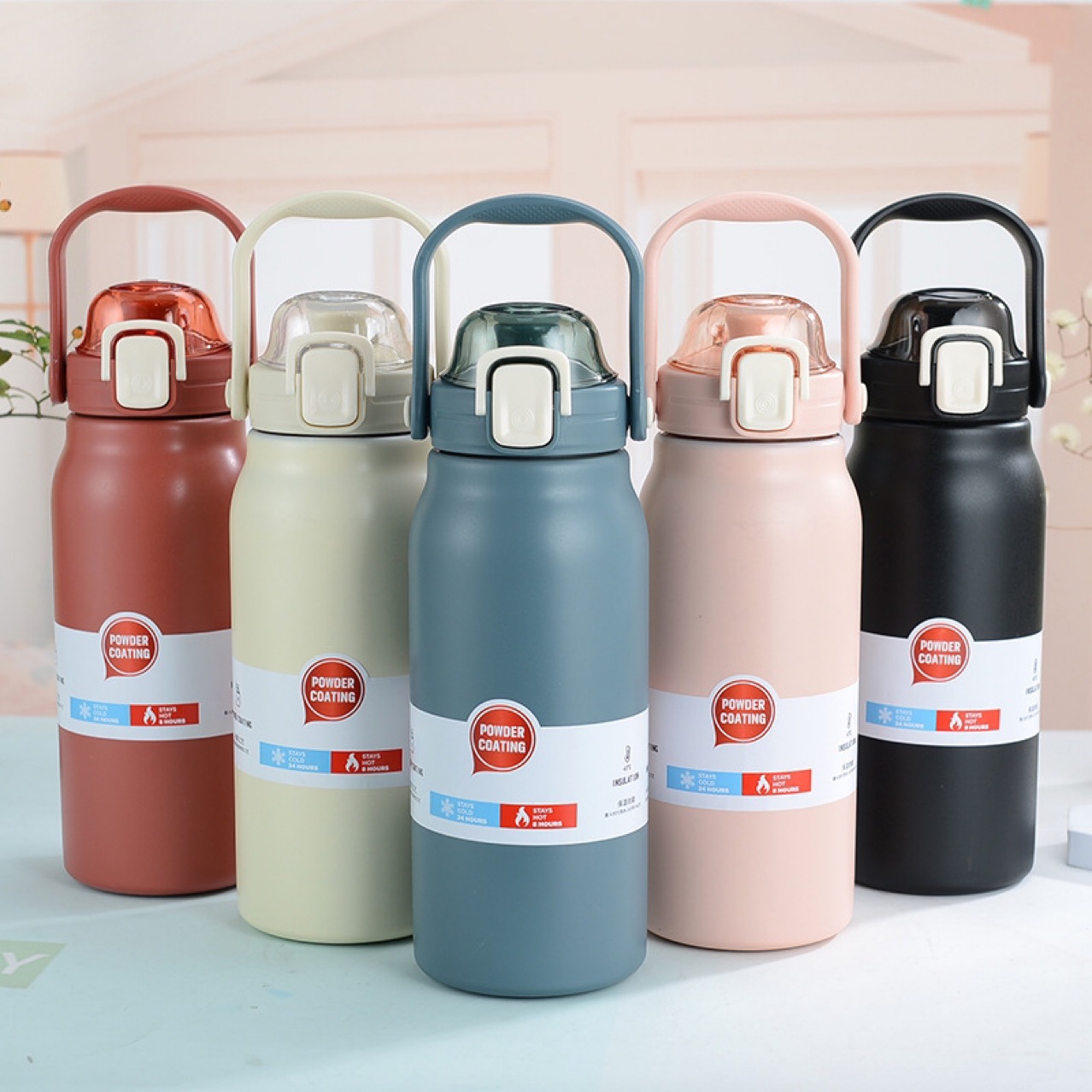 Self-developed oidire portable car water boiling travel kettle, cold drink coffee, tea and water separation, tea-making exercise, long-lasting heat preservation kettle, large capacity with straw pic 15