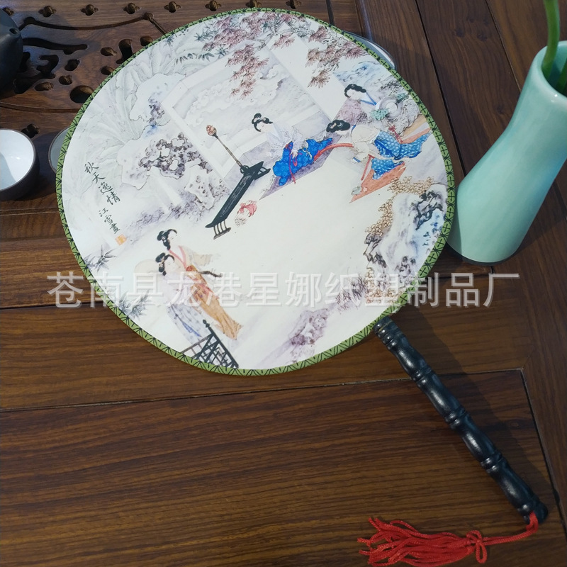 古风扇子企业团扇圆扇中国风蒲扇汉服刺绣宫廷团扇直供详情26