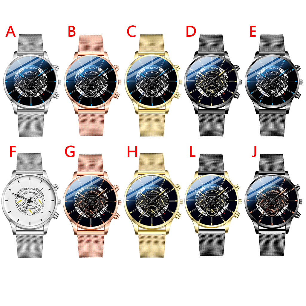 Aliexpress best-selling alloy mesh band watch, ultra-thin mesh band multi-functional casual steel band quartz watch for men pic 2
