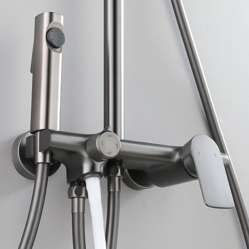 Gun gray four-level shower head set, household bathroom, shower gun, shower head and shower head manufacturer wholesale pic 5