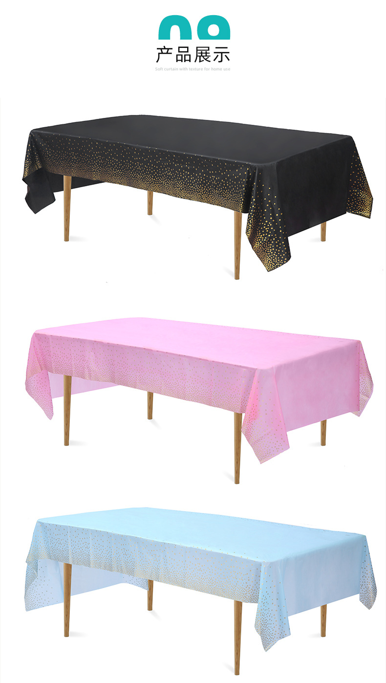 Waterproof and oil-proof tablecloths, cross-border Amazon polka dot party tablecloths, home dust-proof PEVA party tablecloths pic 12
