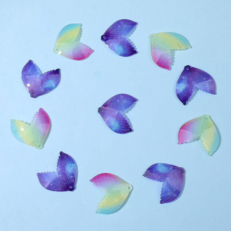 Mermaid tail acrylic piece earrings, pendants, hair clips, pendants, DIY handcrafted materials, bulk goods, accessories wholesale pic 8