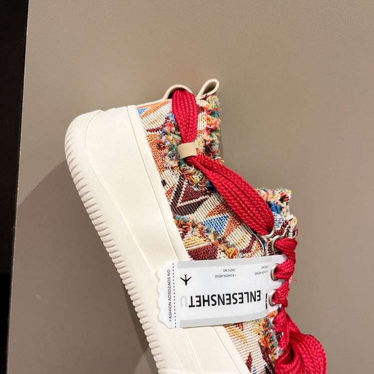 小众设计拼色帆布鞋女厚底休闲板鞋2023年新款春秋季韩版丑萌女鞋详情22