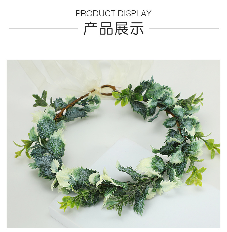 New and fresh faux branches, mint leaves, mugwort leaves, forest-themed plastic branches, and super fairy flower ring headwear for brides are in stock pic 6