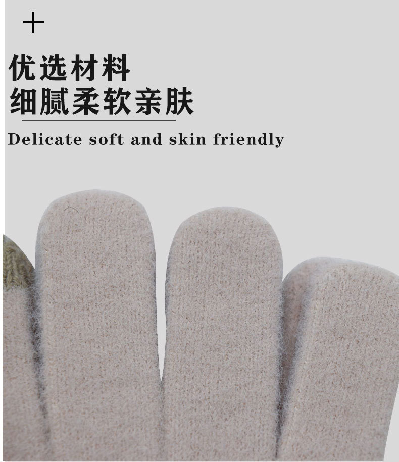 卡通笑脸手套韩版少女甜美可爱冬季防寒加绒加厚学生手套触屏手套详情5