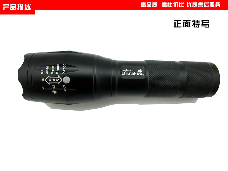 热卖爆款+厂家直销XML-T6/U2 L2伸缩变焦迷你强光充电手电筒 pic 7