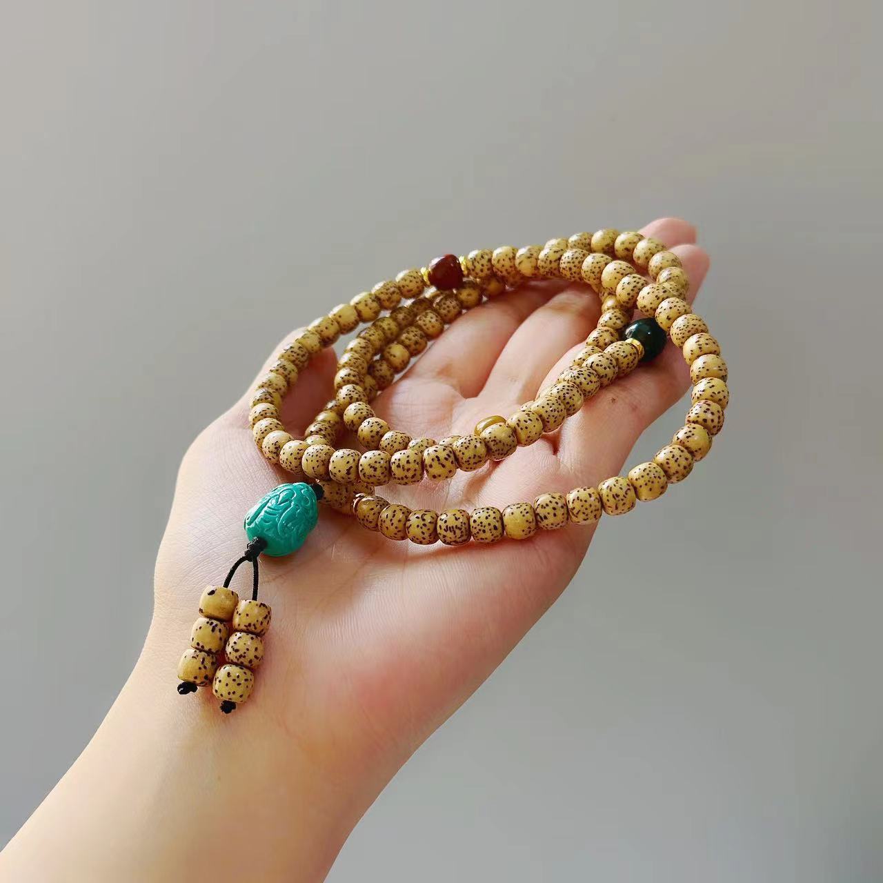Natural Hainan Original Ecological Golden Seed Star Moon Bead 108 Buddhist Prayer Beads Bracelet Necklace, agate and turquoise Tibetan-style cultural play wholesale, cultural play Buddhist prayer beads bead bracelet bracelet, string beads factory direct sales wholesale pic 19
