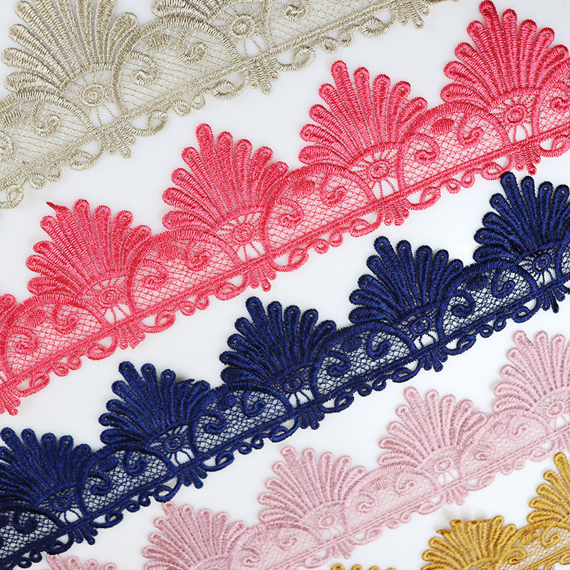 现货金色水溶蕾丝 沙发垫辅料 越布悠花边 16cm宽lace 窗帘花边详情7