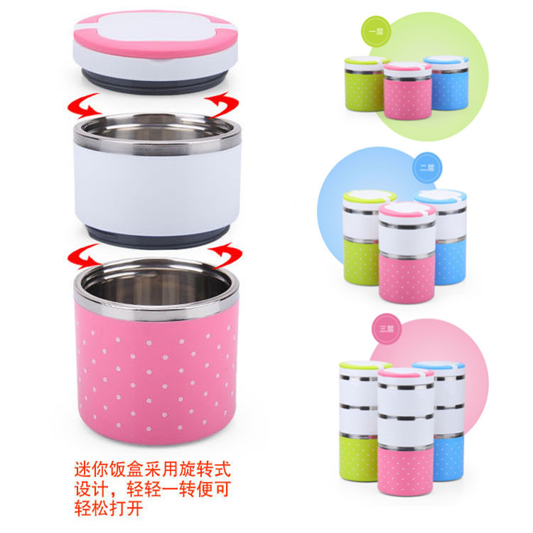 Stainless steel insulated lunch box, student sealed preservation box, lunch bucket, bento box, gift carrying lunch box, double-layer lunch box pic 10
