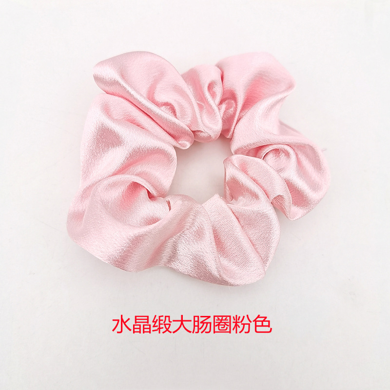 Cross border europa y Estados Unidos color sólido cristal satén cuerpo grueso rizo de pelo francés retro gordos cordón de cabeza diy paño elástico accesorios para el pelo pic 32