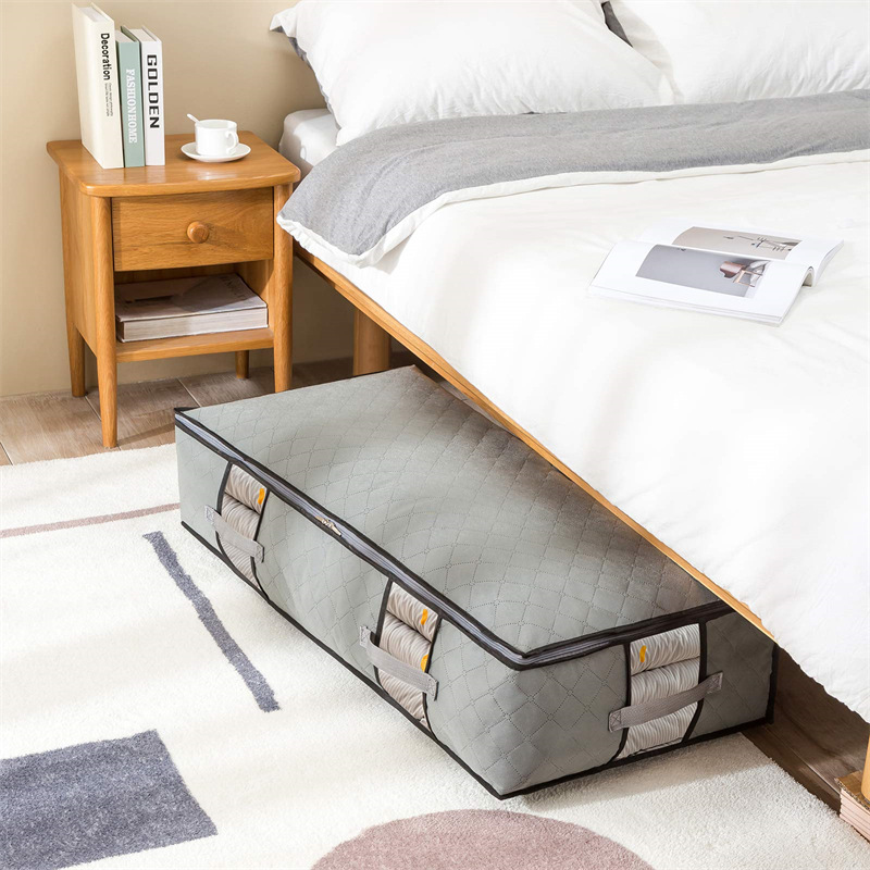 Wholesale of PVC transparent viewing window storage bags and foldable non-woven fabric storage and organization bags for bedding under the bed pic 3