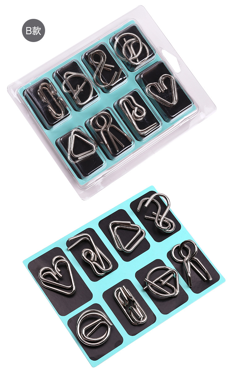 益智玩具九连环智力解扣24件套全套学生儿童智力解扣铁环扣鲁班锁详情12