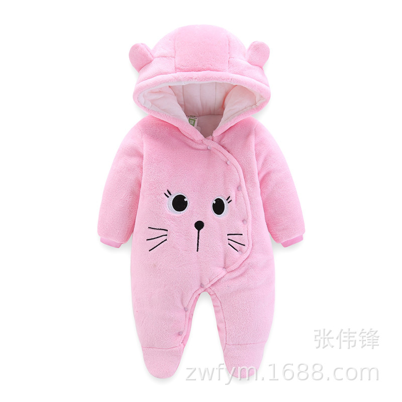 Baby one-piece suit thickened autumn and winter outfits 0 baby clothes for boys and girls 1 newborn autumn clothes winter cotton-padded clothes crawling clothes pic 21