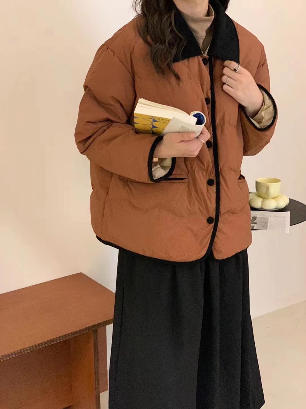 Lapel Dongdaemun light down cotton-padded jacket for women, short chanel-style cotton-padded jacket, casual coat for winter pic 19