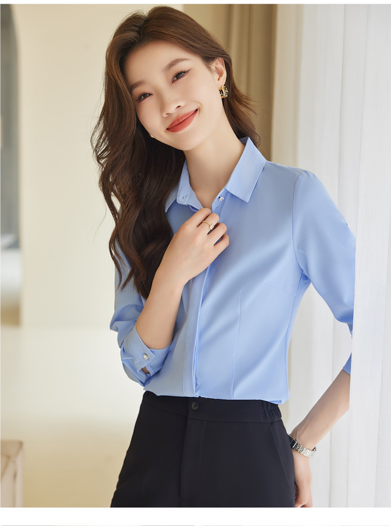 秋装新款女式职业白衬衫长袖面试办公室商务白领上衣女衬衣批发详情45