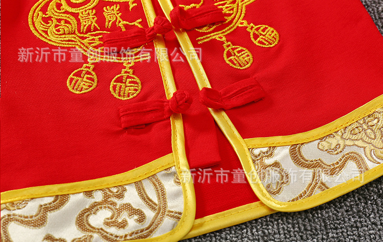 Baby one-month one-piece suit, 100-day first birthday dress, Chinese-style baby boy and spring and summer festive first birthday Tang suit for girls pic 6