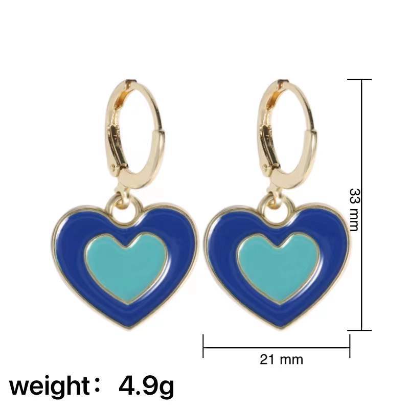 Klein blue series earrings, fashionable, retro and niche, flower-shaped heart-shaped butterfly earrings, personalized and elegant earrings wholesale pic 8