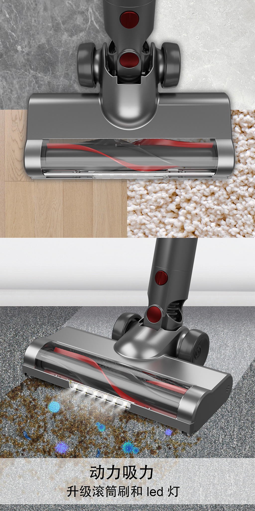 Wireless floor scrubber, small household appliances, smart sweeping, self-pushing vacuum cleaning, mopping and self-cleaning all-in-one machine pic 3