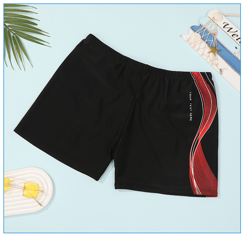 新款男士泳裤成人平角胶印沙滩裤泳池短裤男条纹游泳裤宽松舒适详情18