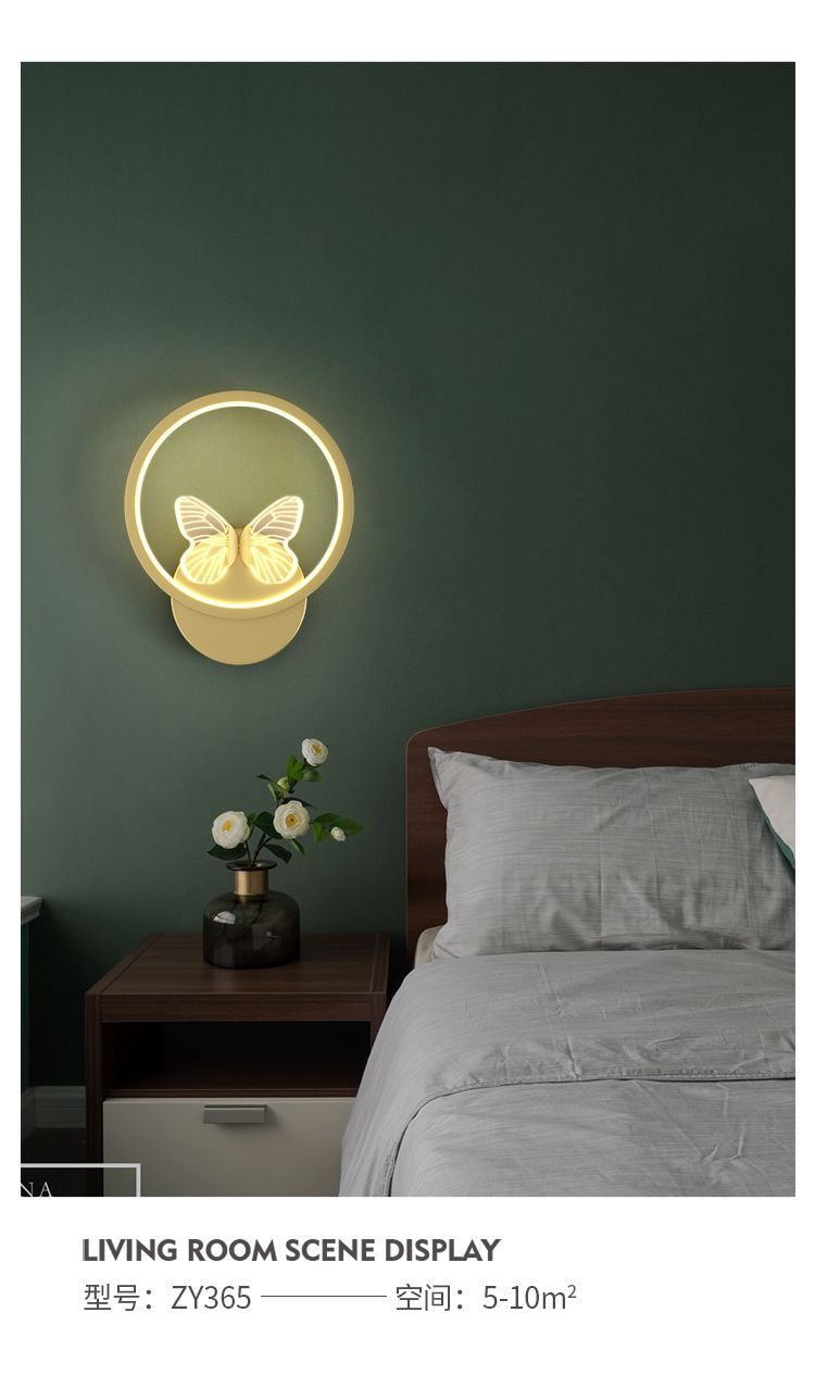 创意儿童墙壁灯北欧卧室床头灯简约现代圆形客厅过道电视背景壁灯详情11