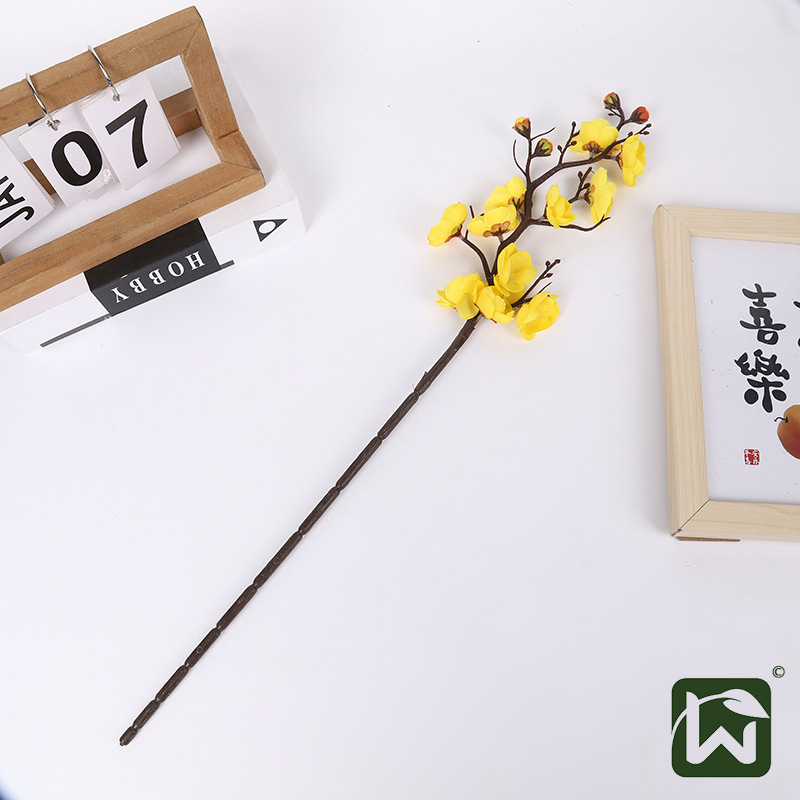 Cross-border single artificial flower, plum blossom branch, winter plum, artificial flower bouquet, Chinese-style home decoration, living room vase and decorative items wholesale pic 16