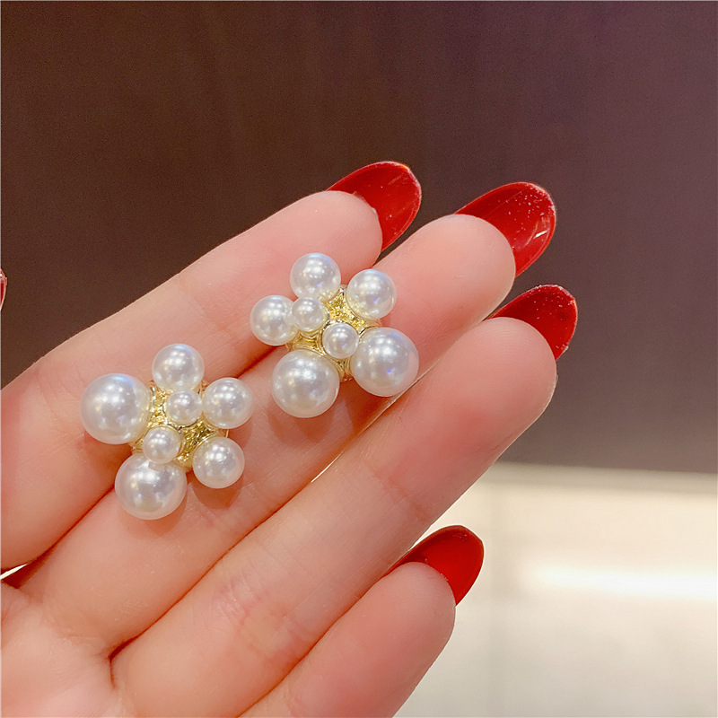 高级感法式复古珍珠不规则耳环精致轻奢小众设计气质简约韩版耳钉详情7