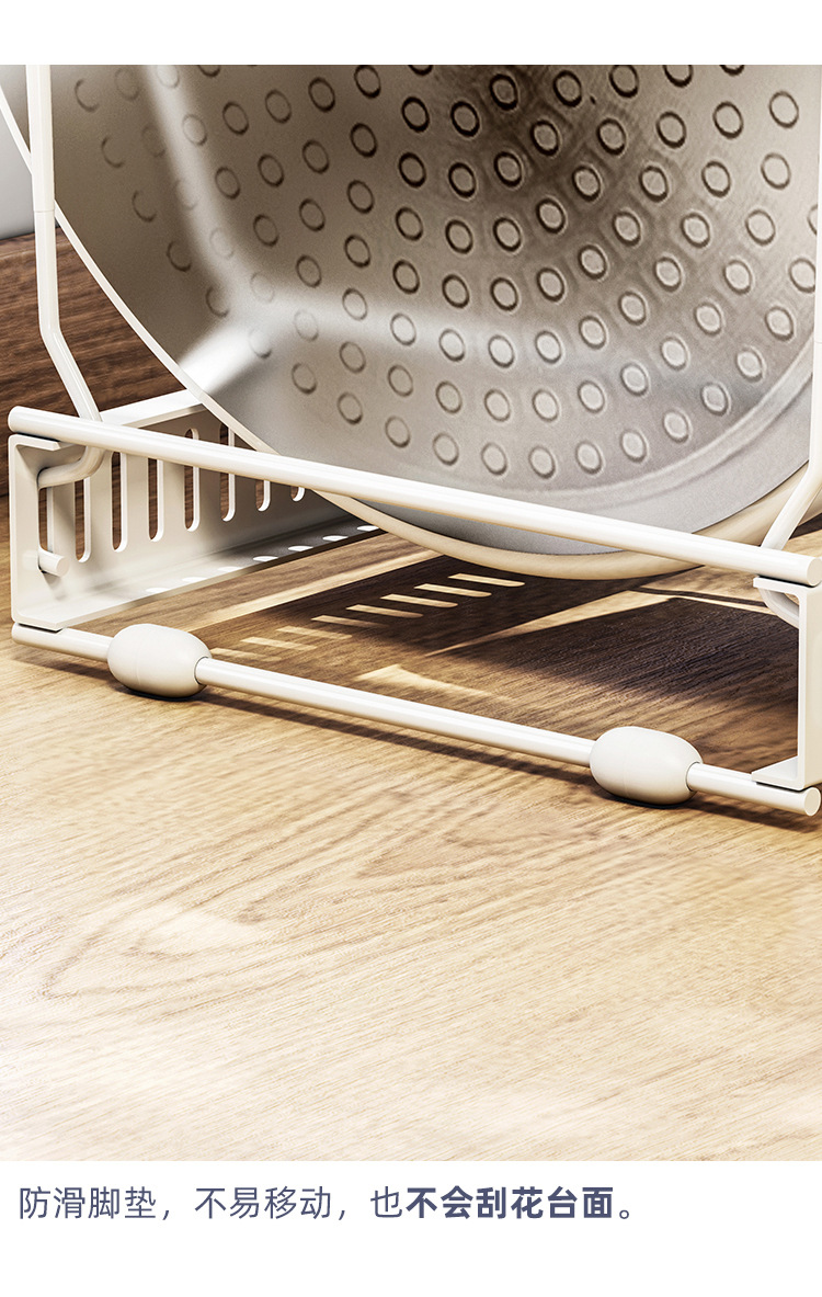 The adjustable kitchen storage rack can store multiple layers of kitchenware, cutting boards, cutting boards, pot LIDS, pot racks and other items. It is a telescopic storage rack pic 34
