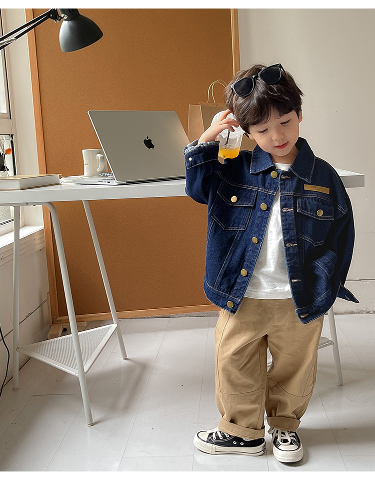 儿童外套2023童酷春季新款男女童韩版牛仔外套宝宝洋气短款上衣潮详情2