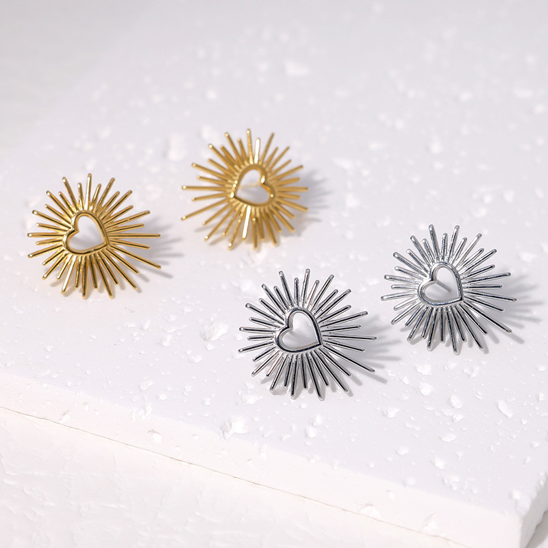 跨境欧美钛钢耳钉女不掉色简约高级感冷淡风耳饰金属感不锈钢耳钉详情7