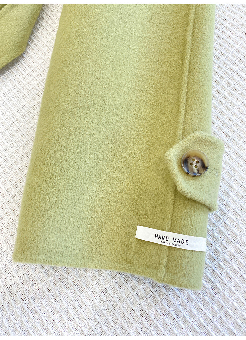 Q469 Dongdaemun Double-sided Cashmere Coat Korean version Autumn and Winter New Style Wool Tie suit collar woolen coat for women pic 65