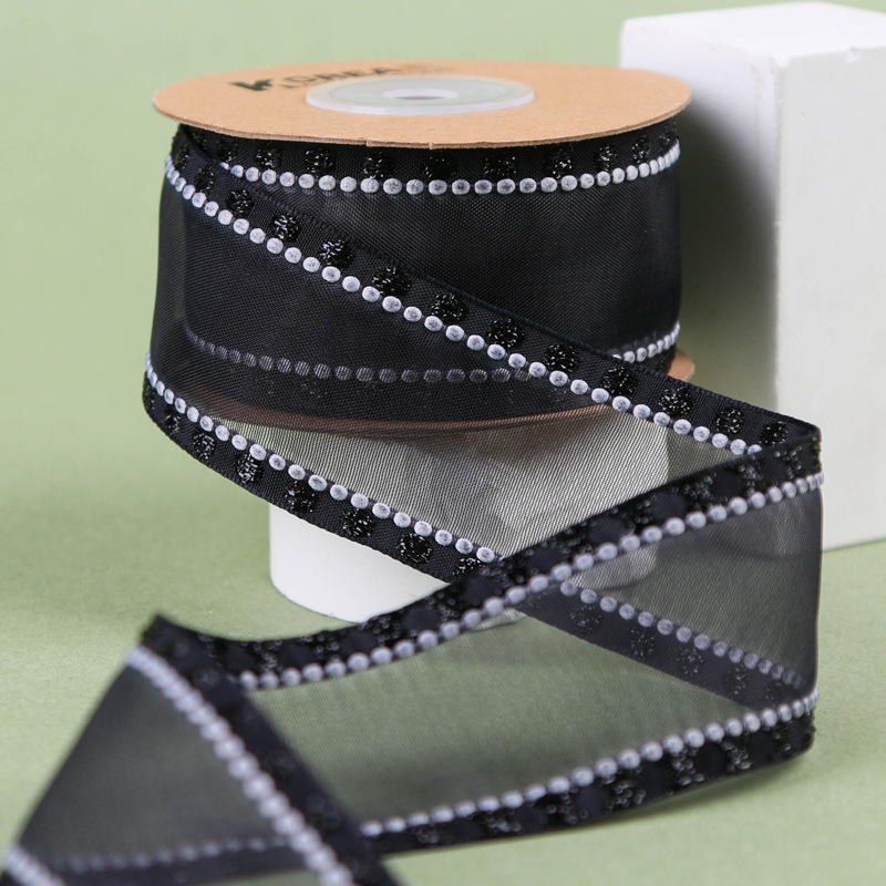 Wide-brimmed white thread snow gauze ribbons, hair accessories, gifts, fresh flowers, shoes, straw hats, butterfly decorations, scallion dots, thick-brimmed ribbons pic 21