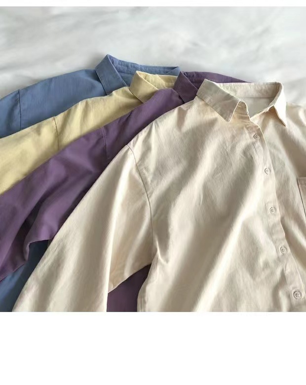 Super comfortable! Pure white washed cotton long-sleeved shirt, a versatile casual jacket for women in spring, cardigan, loose top pic 8