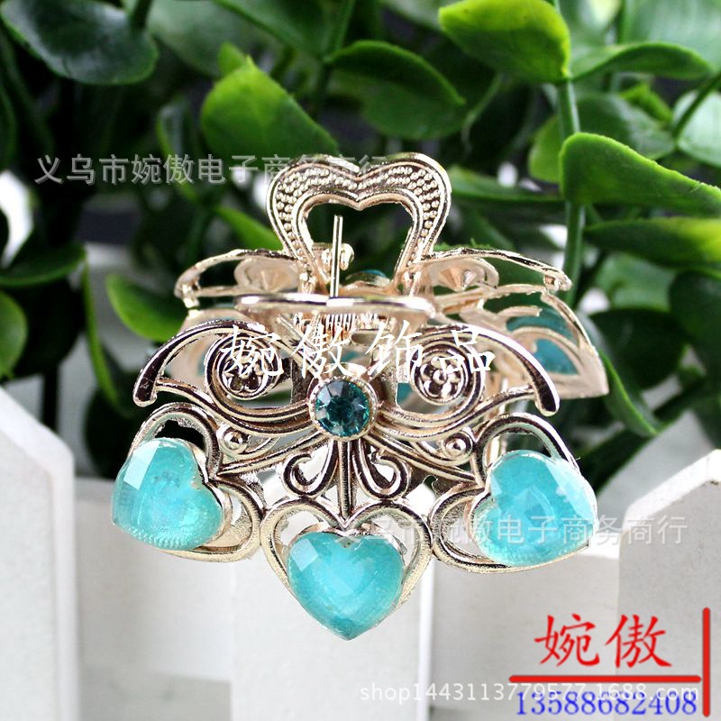 Alloy diamond-encrusted small claw clips, grab clips, hair clips, gold and silver, Yiwu two-yuan store small commodity headwear wholesale pic 45