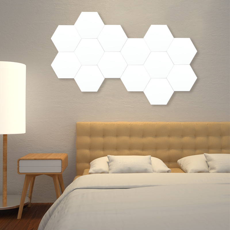 新款蜂窝六角边形拼接灯触摸壁式床头led小夜灯氛围装饰暖光灯详情16
