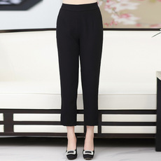 中年女裤春秋新款夏装七八分裤妈妈裤子薄松紧高腰弹力宽松休闲裤详情1