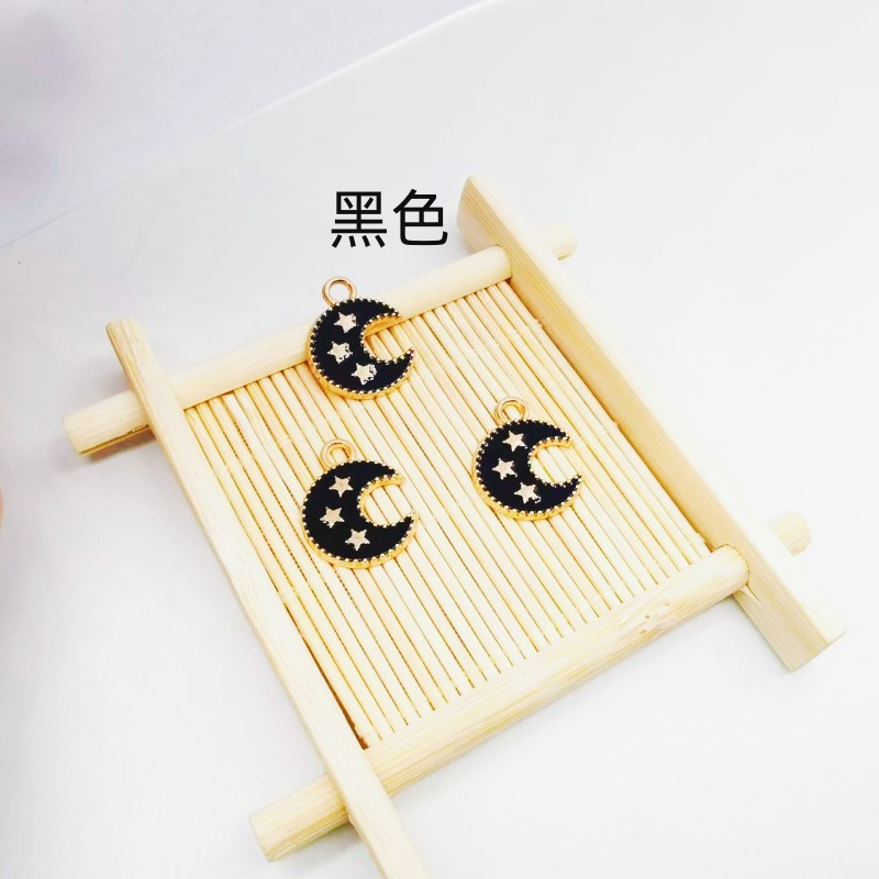 DLY jewelry accessories: Korean version exquisite zinc alloy bracelet, star and moon painting oil pendant in multiple colors pic 1