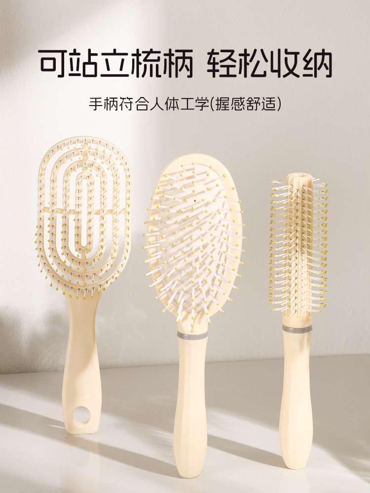Wholesale of smooth and fluffy combs for hair styling, rib combs for women, dry and wet dual-purpose large curved massage combs, airbag air cushion combs pic 8