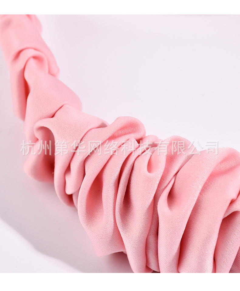 2022 nuevo corea dongdaemun hoop de pelo vintage ins color sólido plisado hoop de cabeza para lavar la cara tarjeta de pelo headwear wholesale pic 8