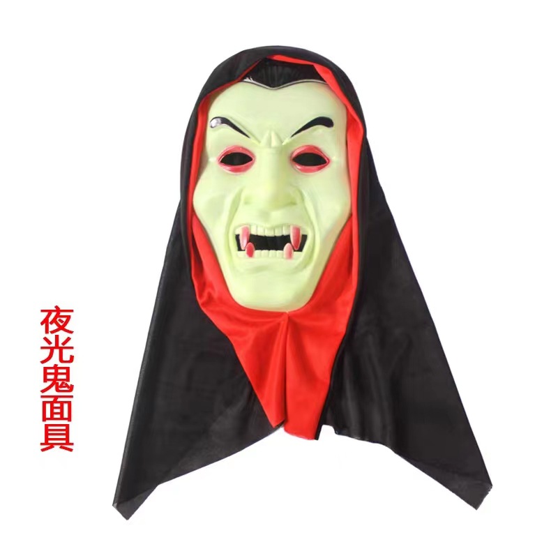 厂家直供跨境新品批发万圣节整蛊道具全脸头套 桔色骷髅鬼脸面具详情8